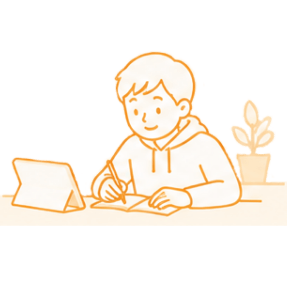 学習中のイラスト